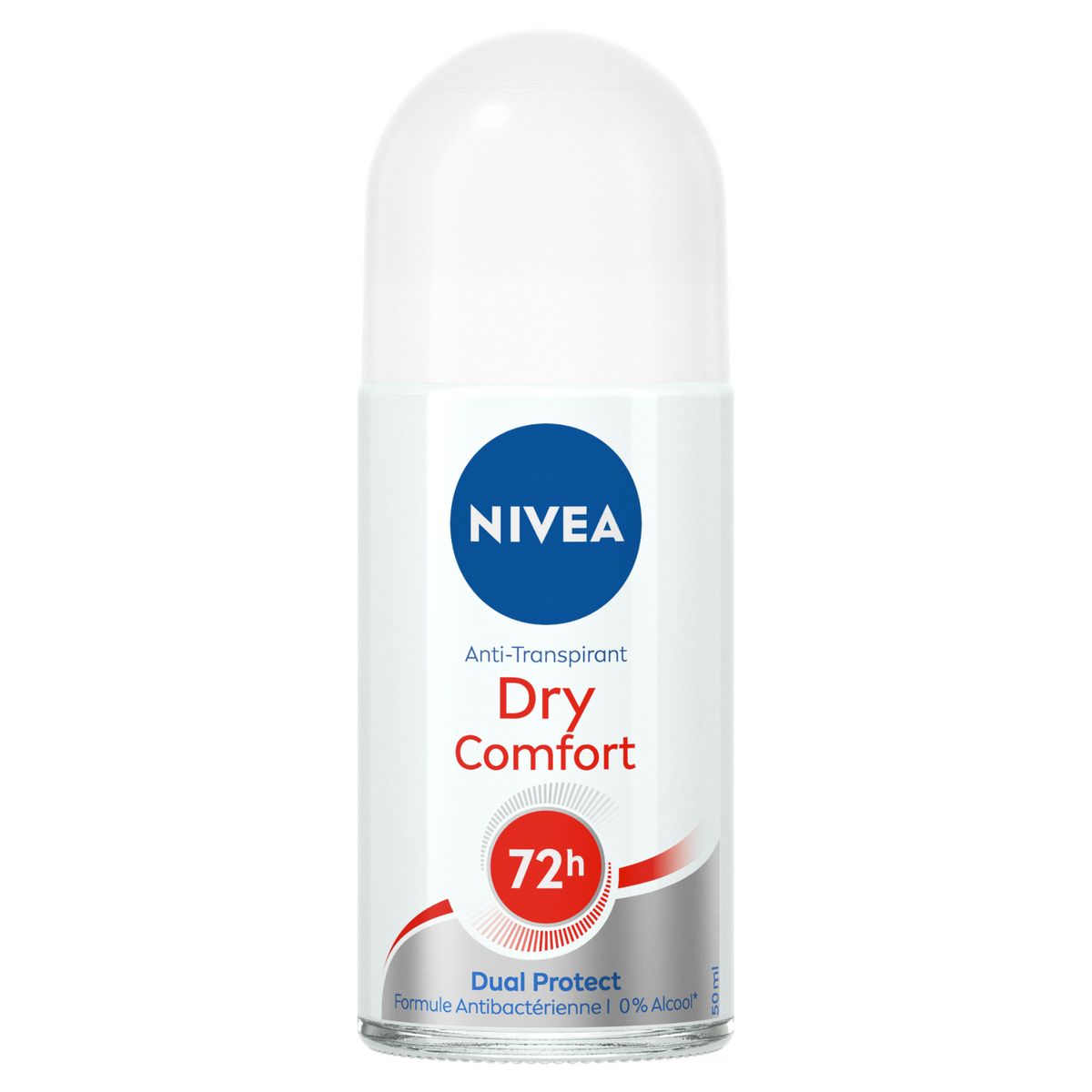 NIVEA Déodorant à bille Dry Comfort (50 ml), anti-transpirant fiable avec minéraux pour une sensation de peau sèche, avec protection 72h et formule Dual Active
