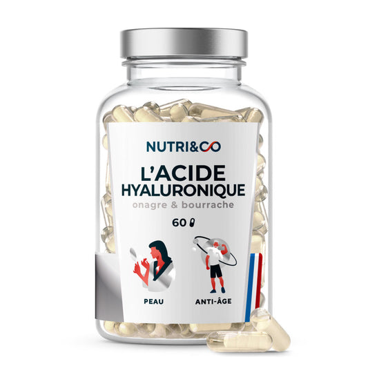 Nutri&Co l'Acide Hyaluronique Onagre & Bourrache Peau et Anti-Âge 60 Gélules
