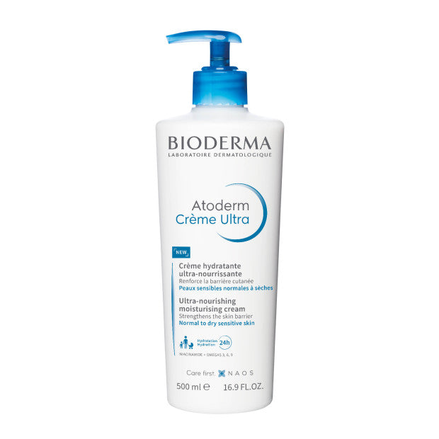 Bioderma Atoderm Crème Ultra-Nourrissante Peaux Sèches Sensibles Flacon Pompe 500ml