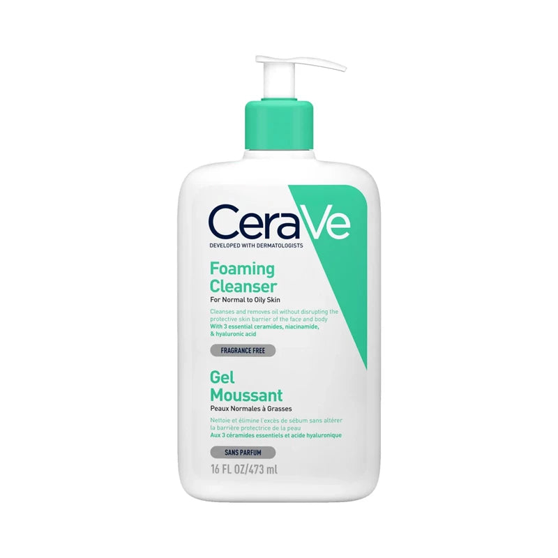 Cerave Gel Moussant Peaux Normales À Grasses Sans Parfum Flacon Pompe 473ml