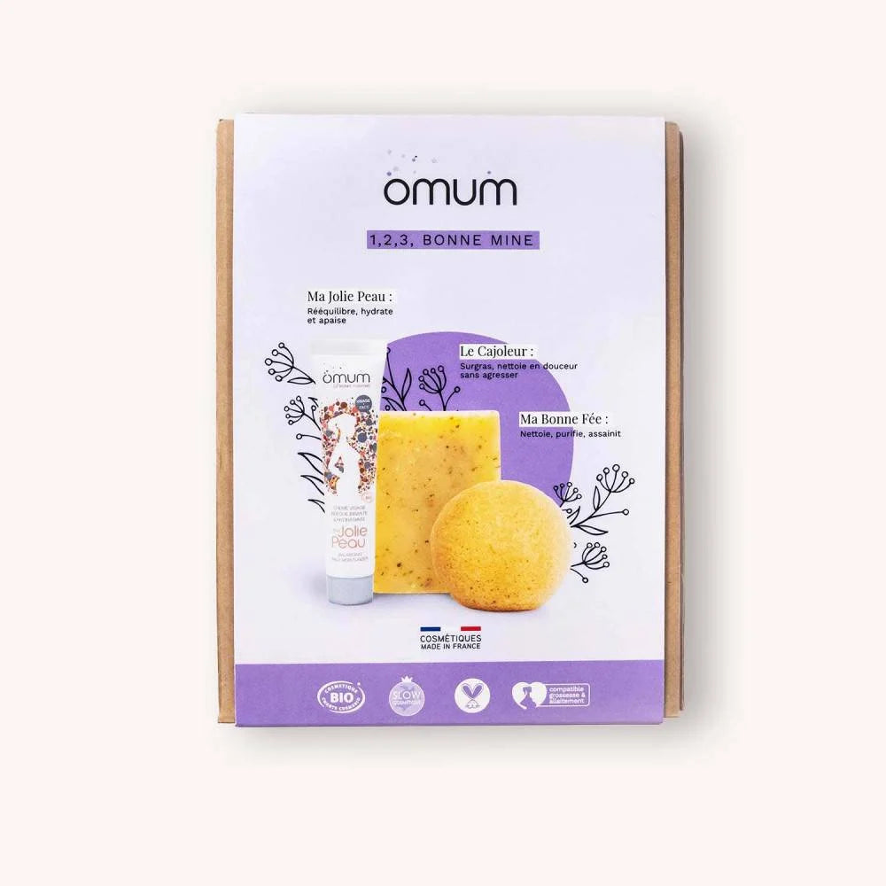 Omum - 1,2,3. Bonne Mine - Coffret de soins visage 100% naturels grossesse & post-grossesse - Bio