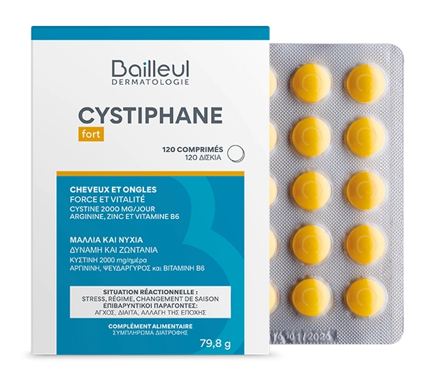 Bailleul | Cystiphane Fort | Complément alimentaire Cheveux & Ongles |Force & Vitalité | Résistance du cheveu | Chute de cheveux réactionnelle | Cystine – Vitamine B6| 120 comprimés