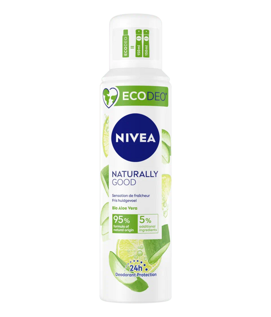 Nivea Naturally Good Protection 24H à l'Aloe Vera Bio Déodorant Spray 125 ml