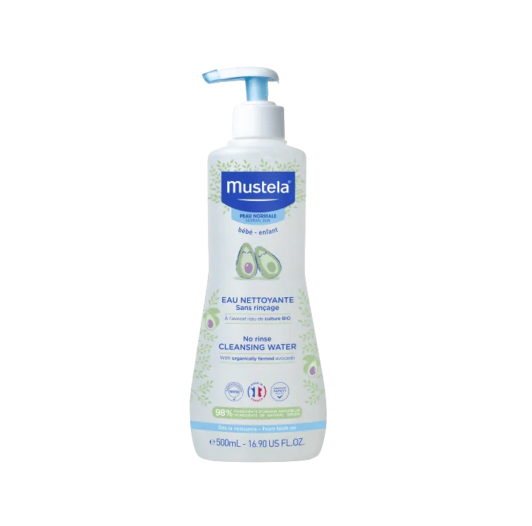 Mustela Bébé Eau Nettoyante Sans Rinçage Peau Normale Flacon Pompe 500ml