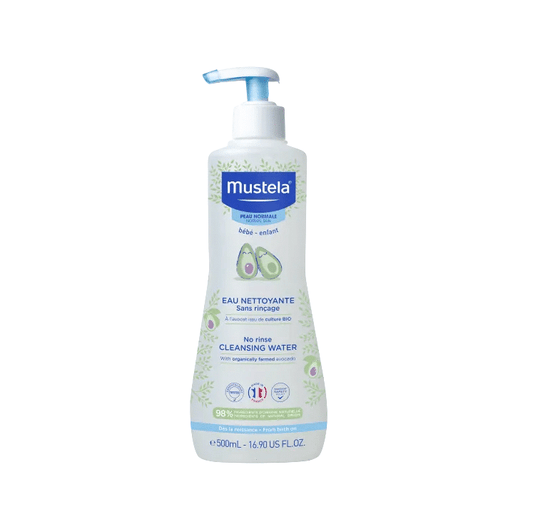 Mustela Bébé Eau Nettoyante Sans Rinçage Peau Normale Flacon Pompe 500ml