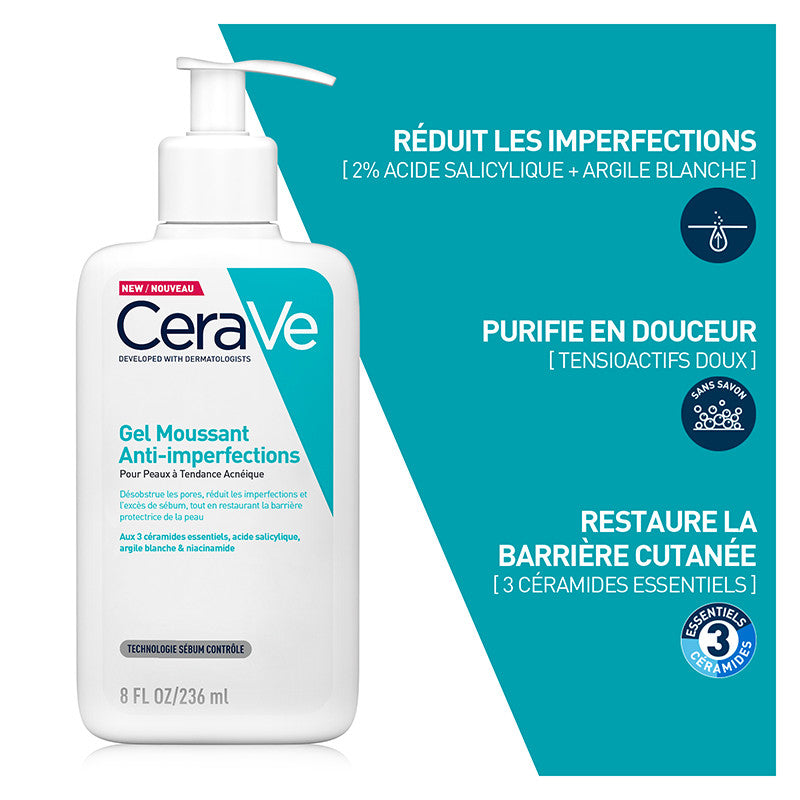 Cerave gel moussant anti-imperfections 236ml