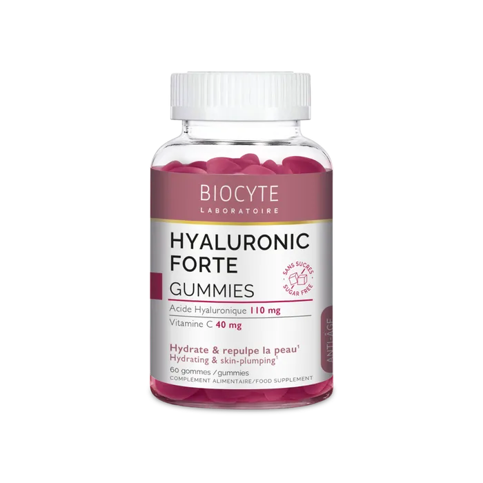 Biocyte Hyaluronic Forte Gummies - Hydrate et Repulpe la Peau - 60 Unités