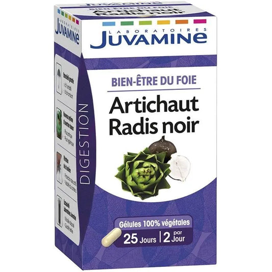 Juvamine Artichaut Radis Noir Bien-Être du Foie 50 Gélules Végétales