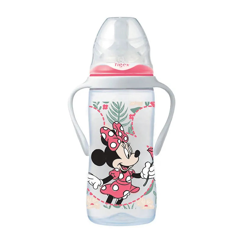 Tigex Biberon 3 vitesses à poignées amovibles | +6 mois | 300 ml | Tétine en silicone | Anti-colique | Sans BPA | Disney Minnie Mouse
