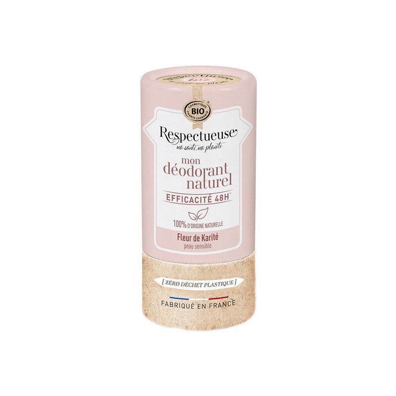 Respectueuse Mon Déodorant Naturel Fleur de Karité Peaux Sensibles Bio 50 g