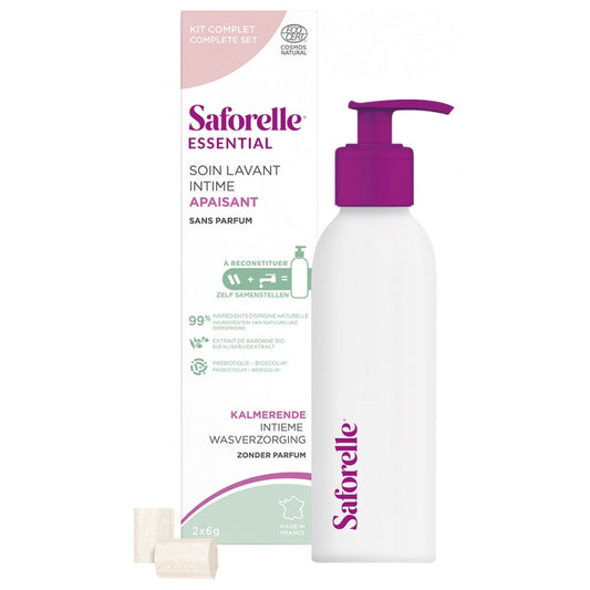 Saforelle Soin Lavant Intime Apaisant à Reconstituer 1 Flacon + 2 Bâtonnets de 6 g