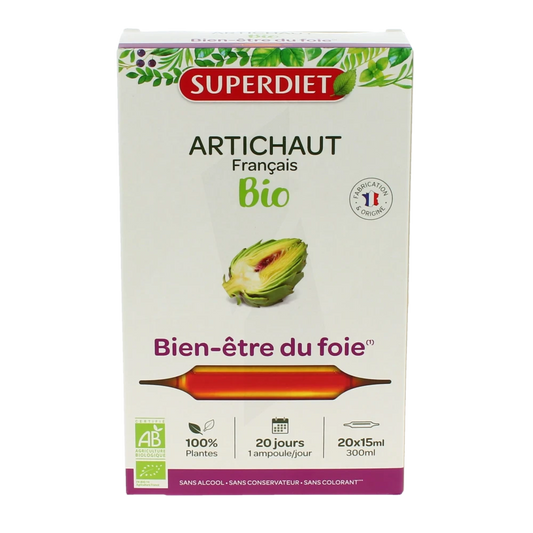 Superdiet Radis Noir - Artichaut Bio - 20 Ampoules de 15 ml