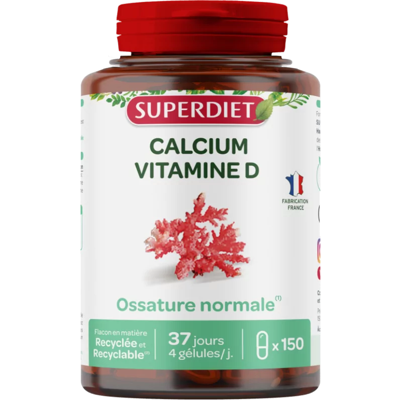 Superdiet Calcium + Vitamine d - 150 Gélules