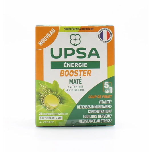 UPSA Booster Maté 9 Vitamines & 2 Minéraux - 20 Comprimés Effervescents