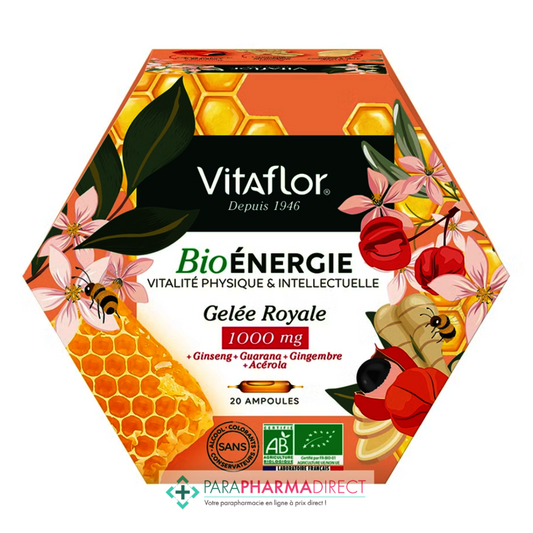 Vitaflor BioÉnergie Gelée Royale 1000 mg Vitalité 20 Ampoules